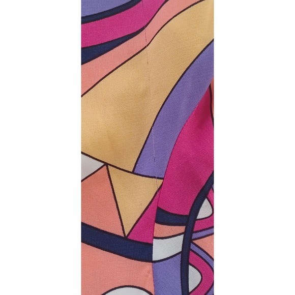 Tyche Mini Dress Sz M Vtg Stained Glass Colorful 60s USA Hipster Retro Mod Squad - Picture 5 of 8